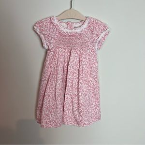 Phlona Pink Smocked Embroidered Floral Short Sleeve Dress Toddler Girl Size 2
